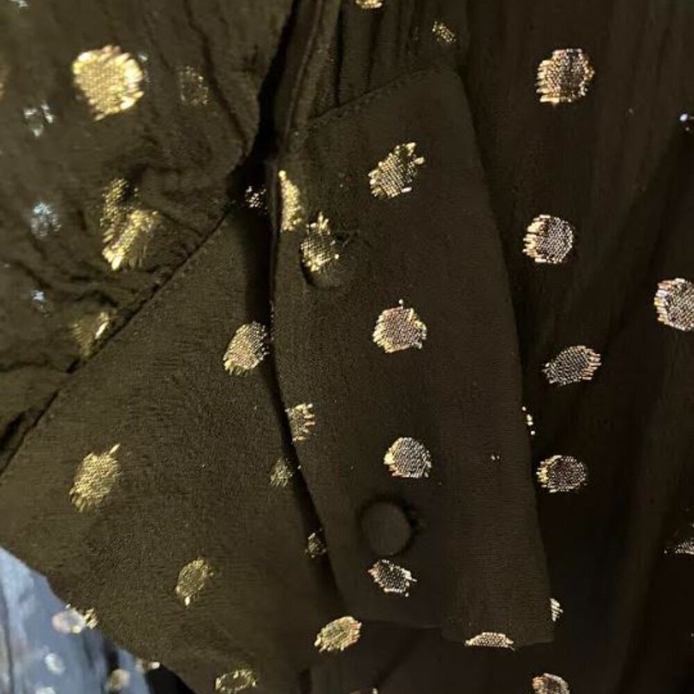 Zara Front-Button Gauze-y Shirtdress with Metallic Accents Size Medium EUC - Picture 7 of 13